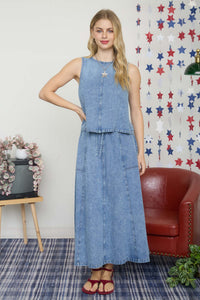 Washed Denim 2 Piece Set