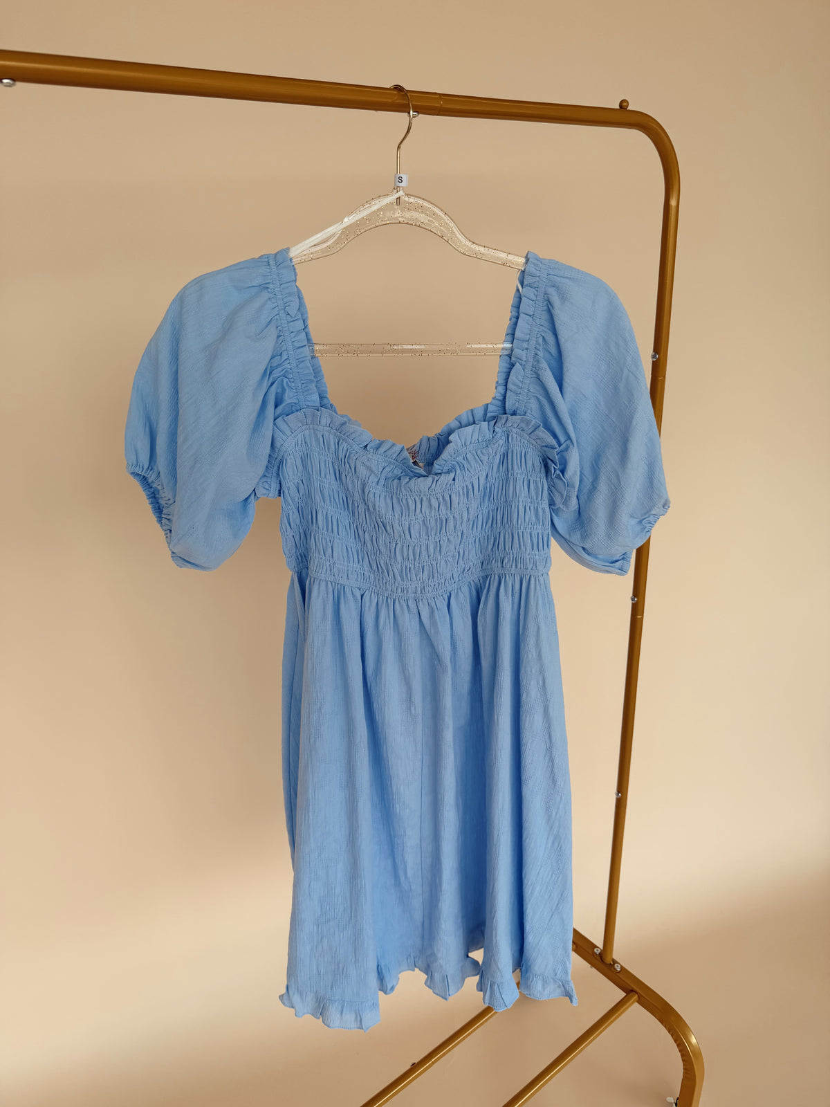 Smocked Front Dress in Peri Blue