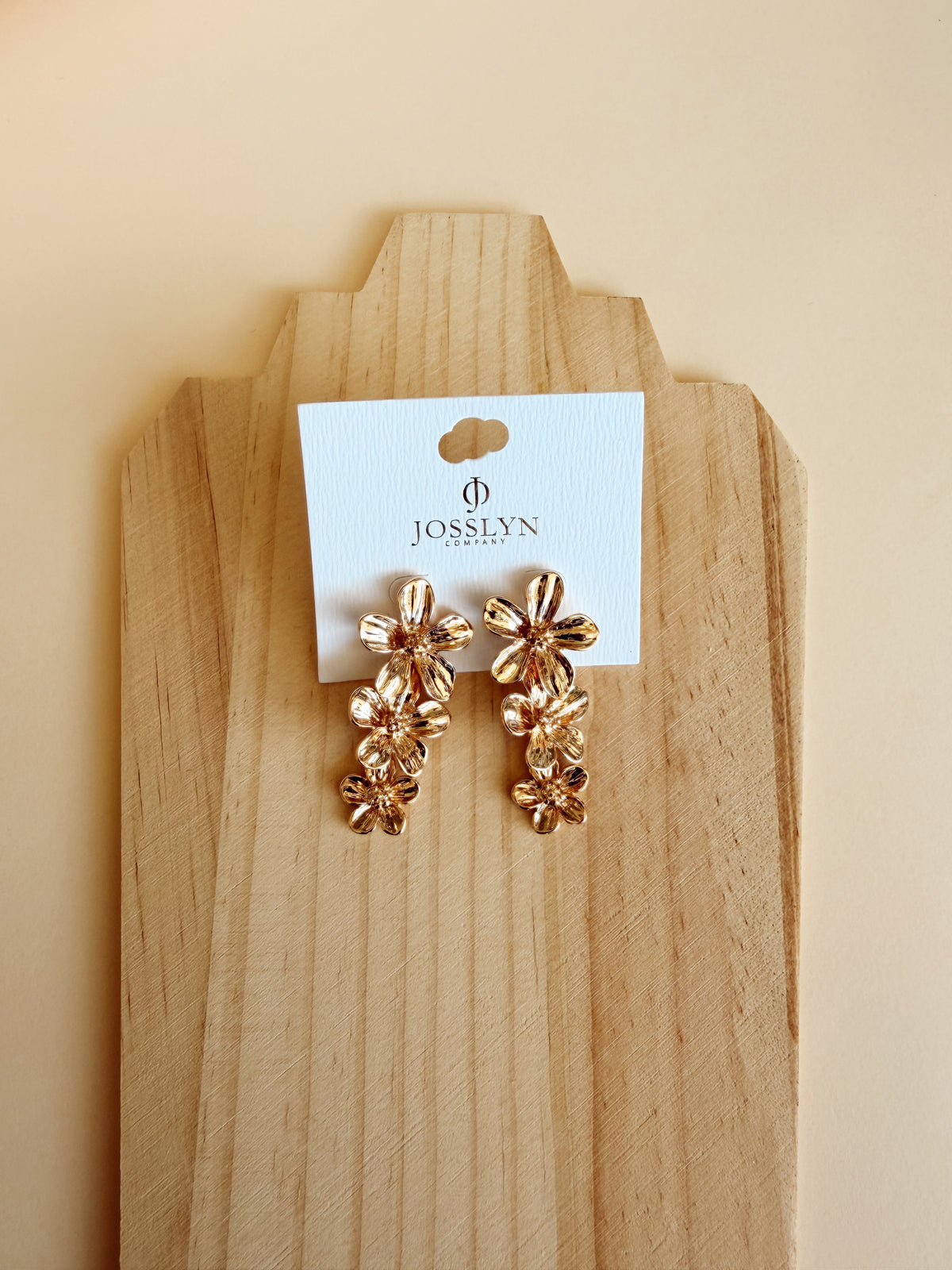 Gold Flower Cascade Drop Earrings