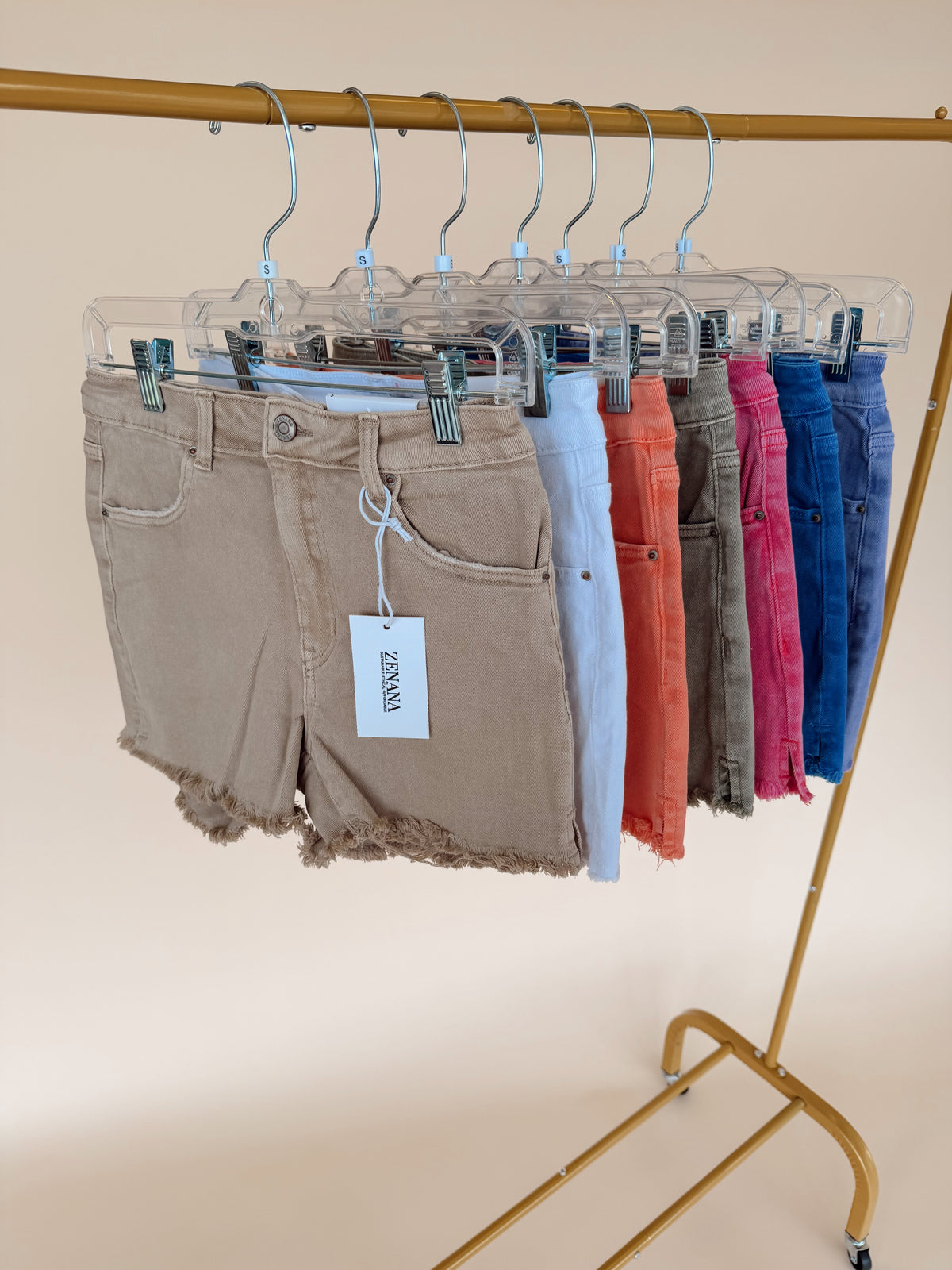 Fray Hem Stretch Denim Shorts - 7 Colors!
