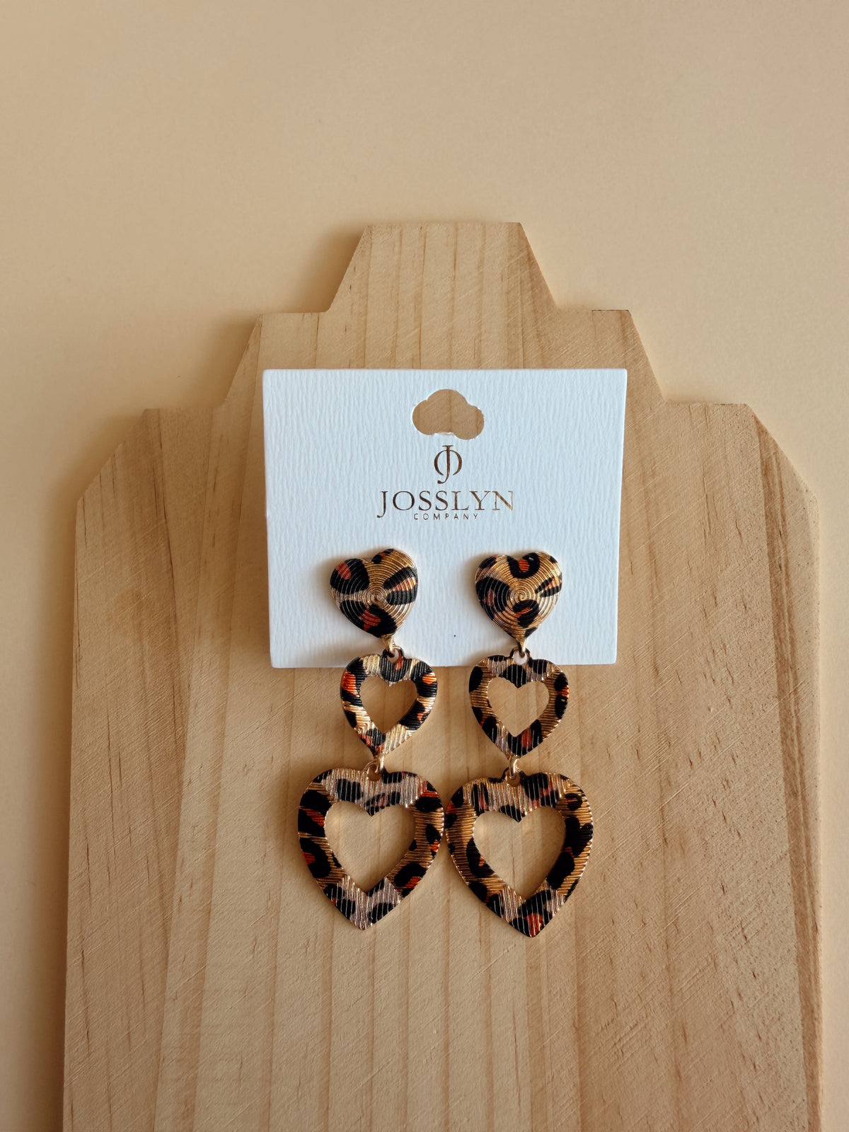 Leopard Heart Earrings
