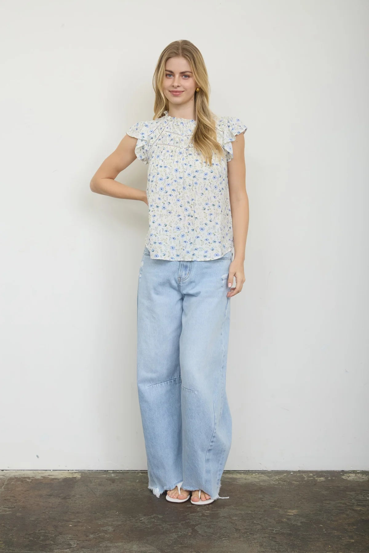 Floral Ruffle Top- 2 Colors!