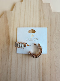 Baguette Rhinestone Hoops