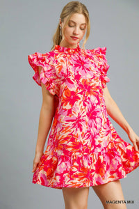 Flutter Dress Magenta Mix