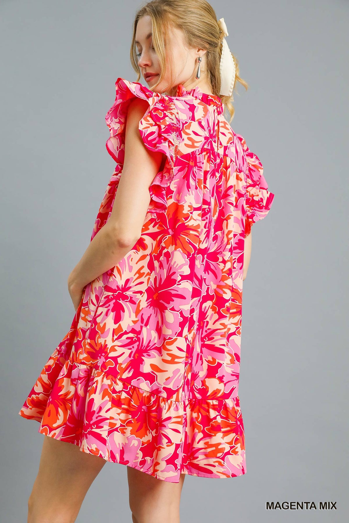 Flutter Dress Magenta Mix