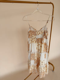 Checkered Pattern Butter Yellow Dress