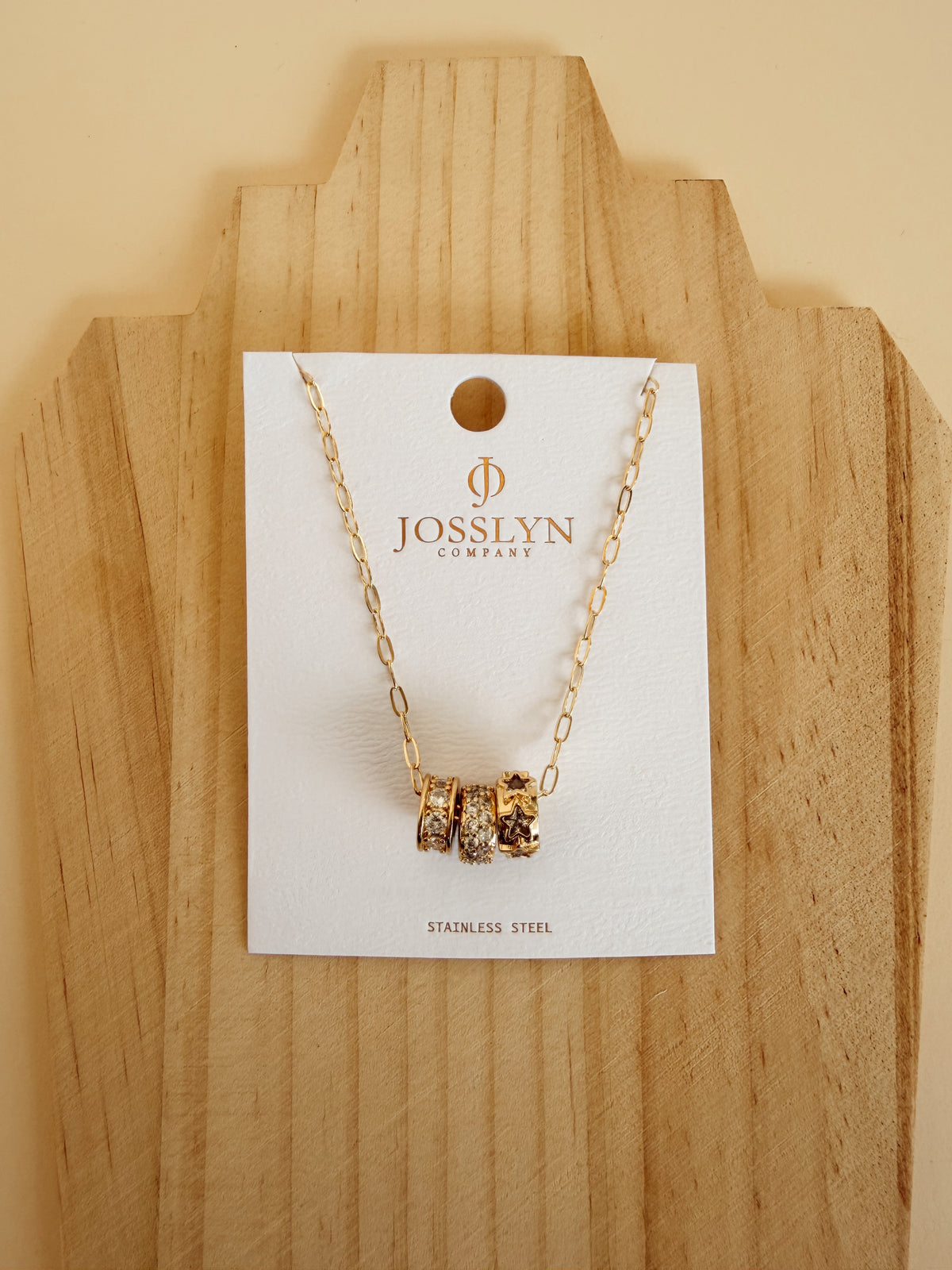 Barrel Necklace Gold