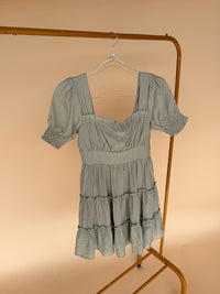 Square Neck Mini Dress in Sage