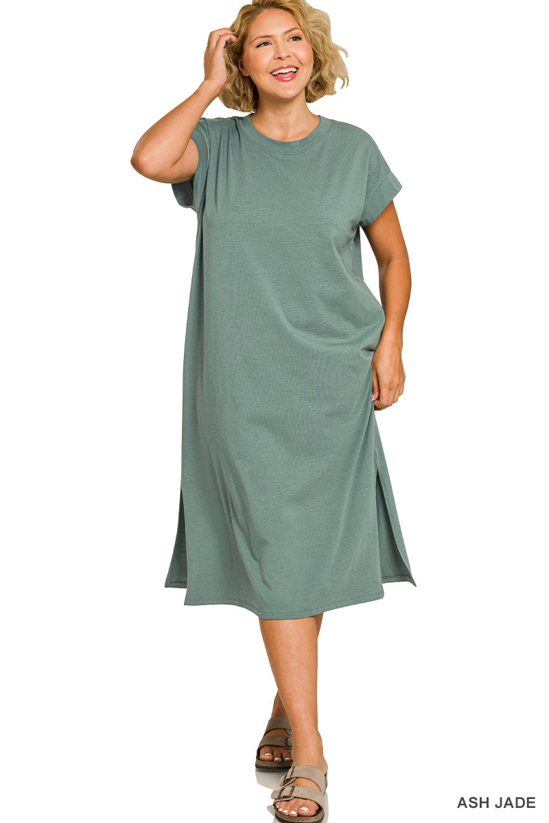 Round Neck Short Sleeve Dress- 10 Colors!