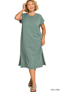 Round Neck Short Sleeve Dress- 10 Colors!