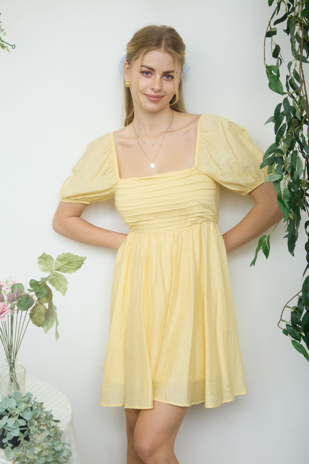 Pleated Bodice SS Dress