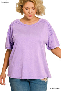Curvy - Halo Washed Tee - 7 Colors!