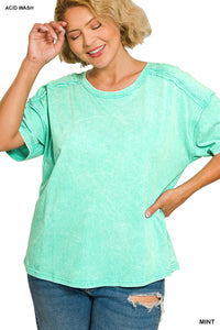 Curvy - Halo Washed Tee - 7 Colors!