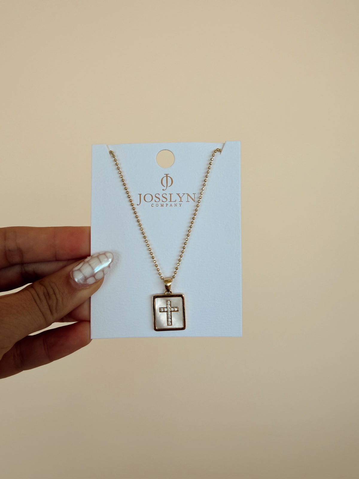 Rhinestone Pendant Cross Necklace