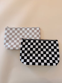 Checkered Travel Makeup Bag