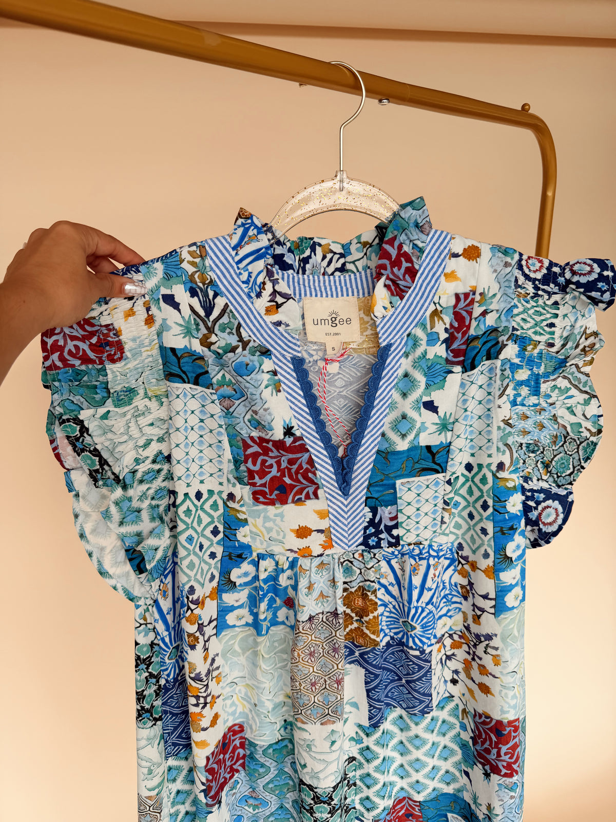 Patchwork Dress Blue Mix