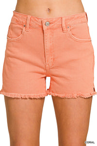Fray Hem Stretch Denim Shorts - 7 Colors!