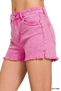 Fray Hem Stretch Denim Shorts - 7 Colors!