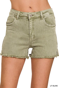 Fray Hem Stretch Denim Shorts - 7 Colors!