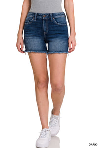 Fray Hem Shorts Dark