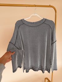 Curvy Long Sleeve Stripe Shirt- 3 Colors!