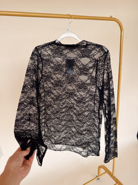 High Neck Floral Mesh Lace Shirt - 3 Colors!