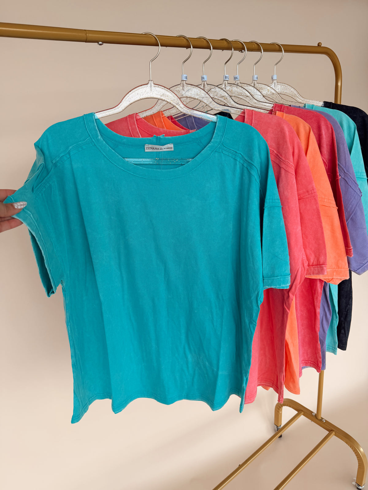 Curvy - Halo Washed Tee - 7 Colors!