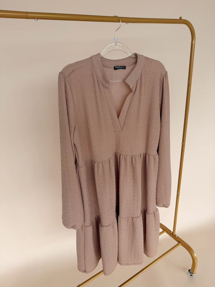 Mandarin Collar Dress Mocha