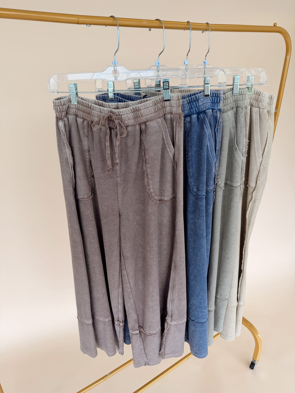 Mineral Washed Wide Leg Pant - 4 Colors!