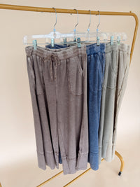 Mineral Washed Wide Leg Pant - 4 Colors!