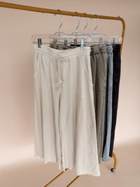 Washed Terry Knit Wide Pants