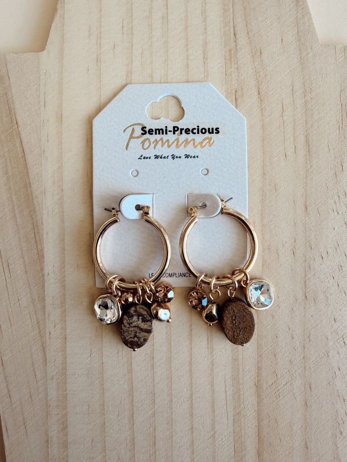 Stone & Charm Hoops