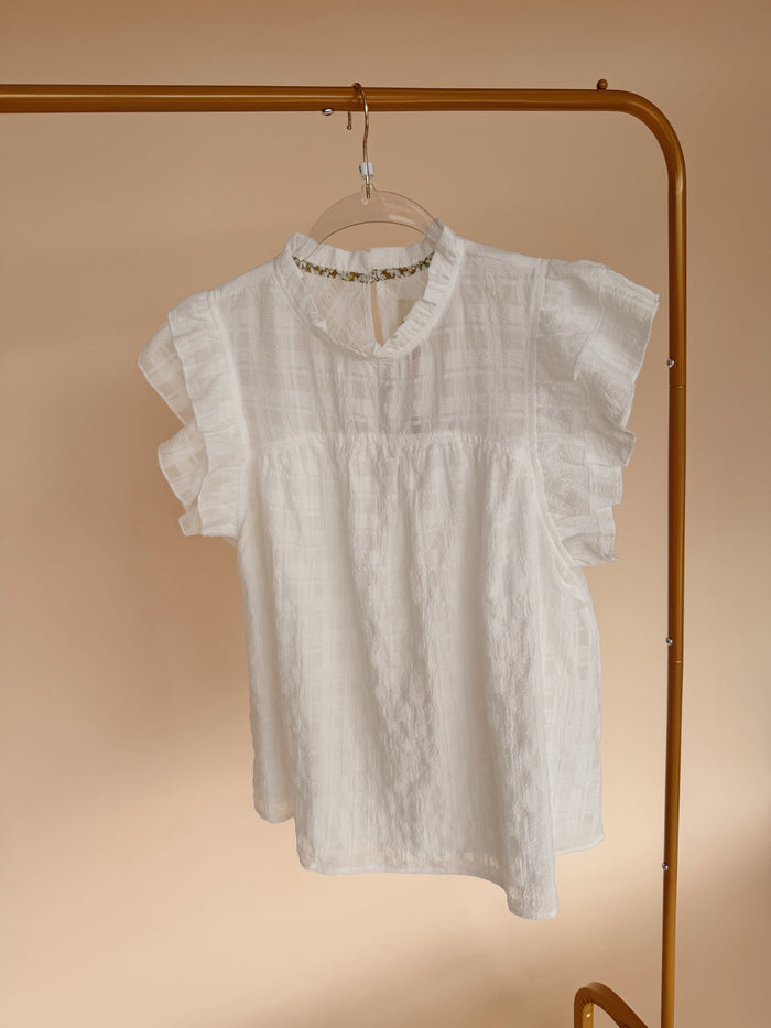 Ruffle Top Off White