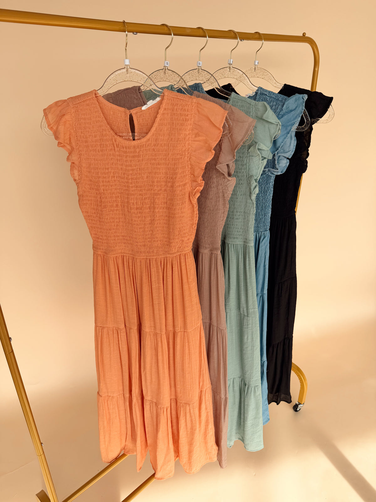Tiered Smocked Midi Dress - 5 Colors!