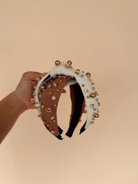 Gold Ball Rhinestone Headband - 2 Colors!