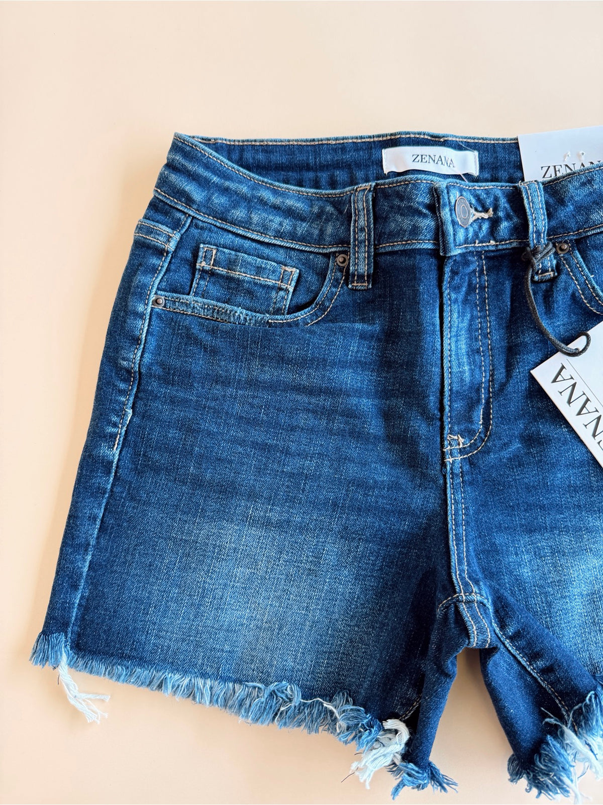 Fray Hem Shorts Dark
