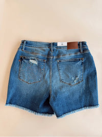 Curvy Vintage Wash Shorts W/Fray Hem MD