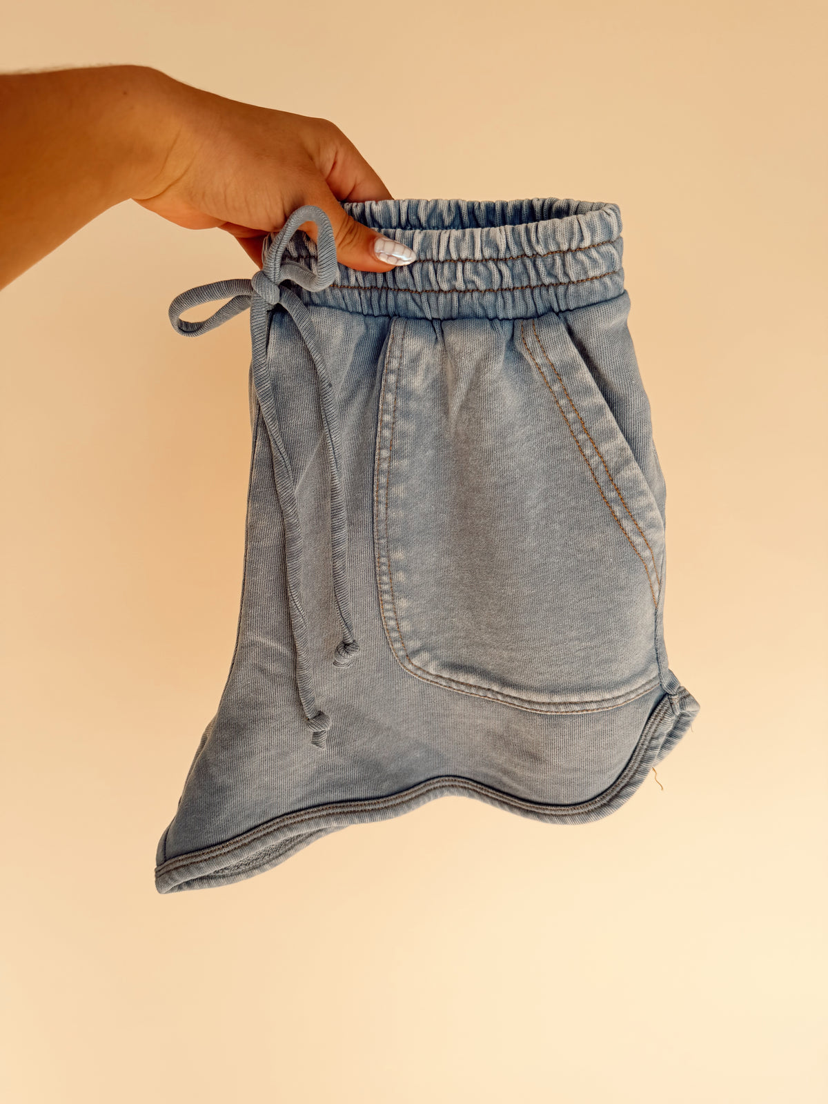 Acid Washed Shorts Light Blue