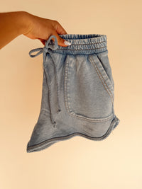 Acid Washed Shorts Light Blue