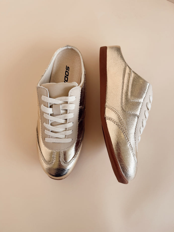 Mackay Gold Slip On Tennis Shoe