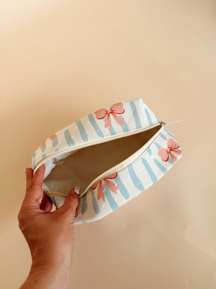 Blue Bow Cosmetic Pouch