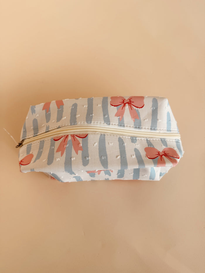 Blue Bow Cosmetic Pouch