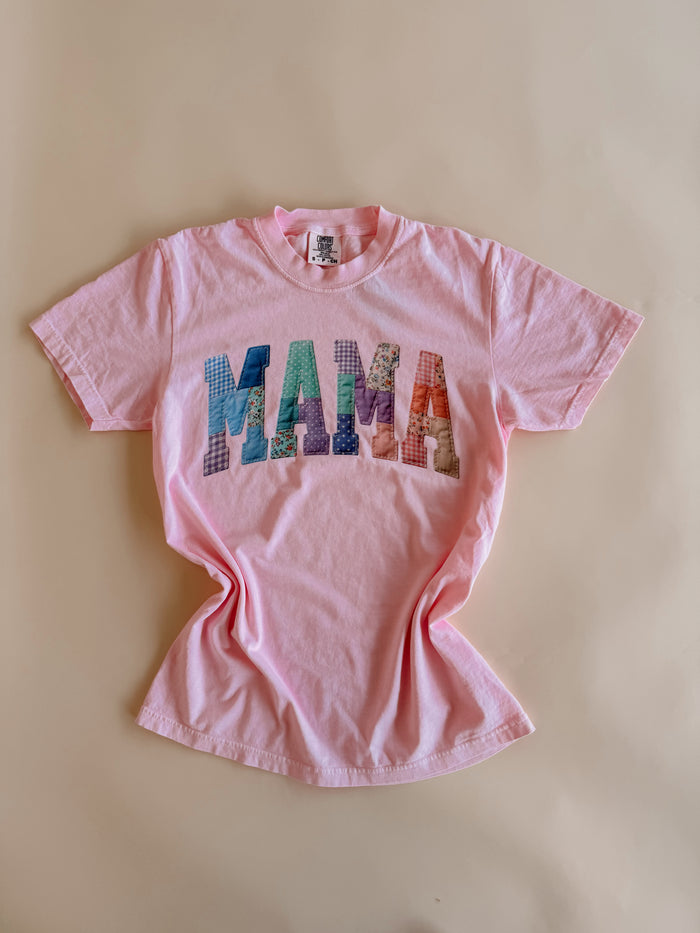 Mama Pastel Pink Tee Curvy