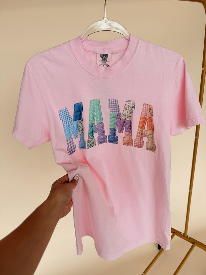 Mama Pastel Pink Tee Curvy