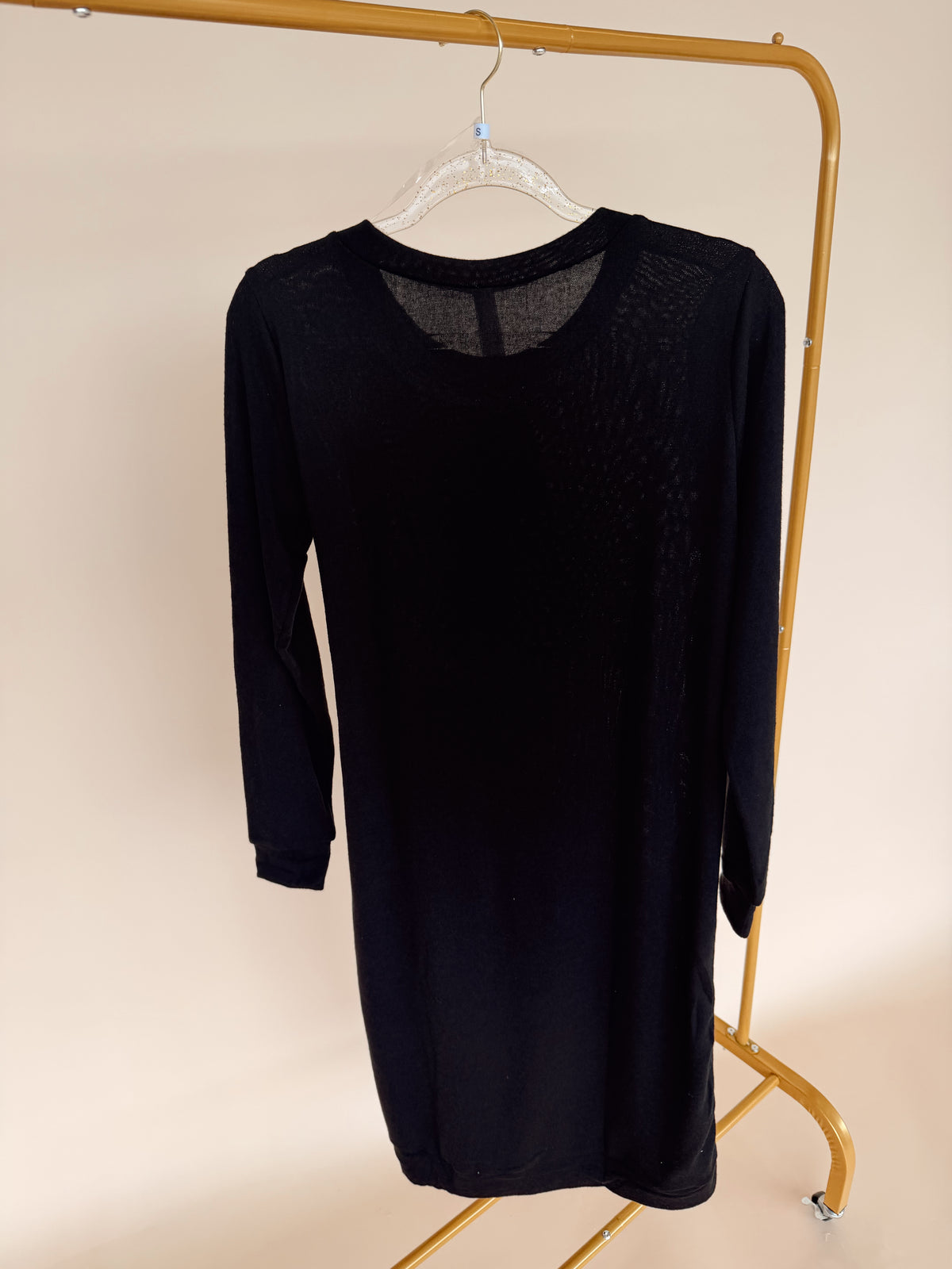 Black Sweater Dress with Tie