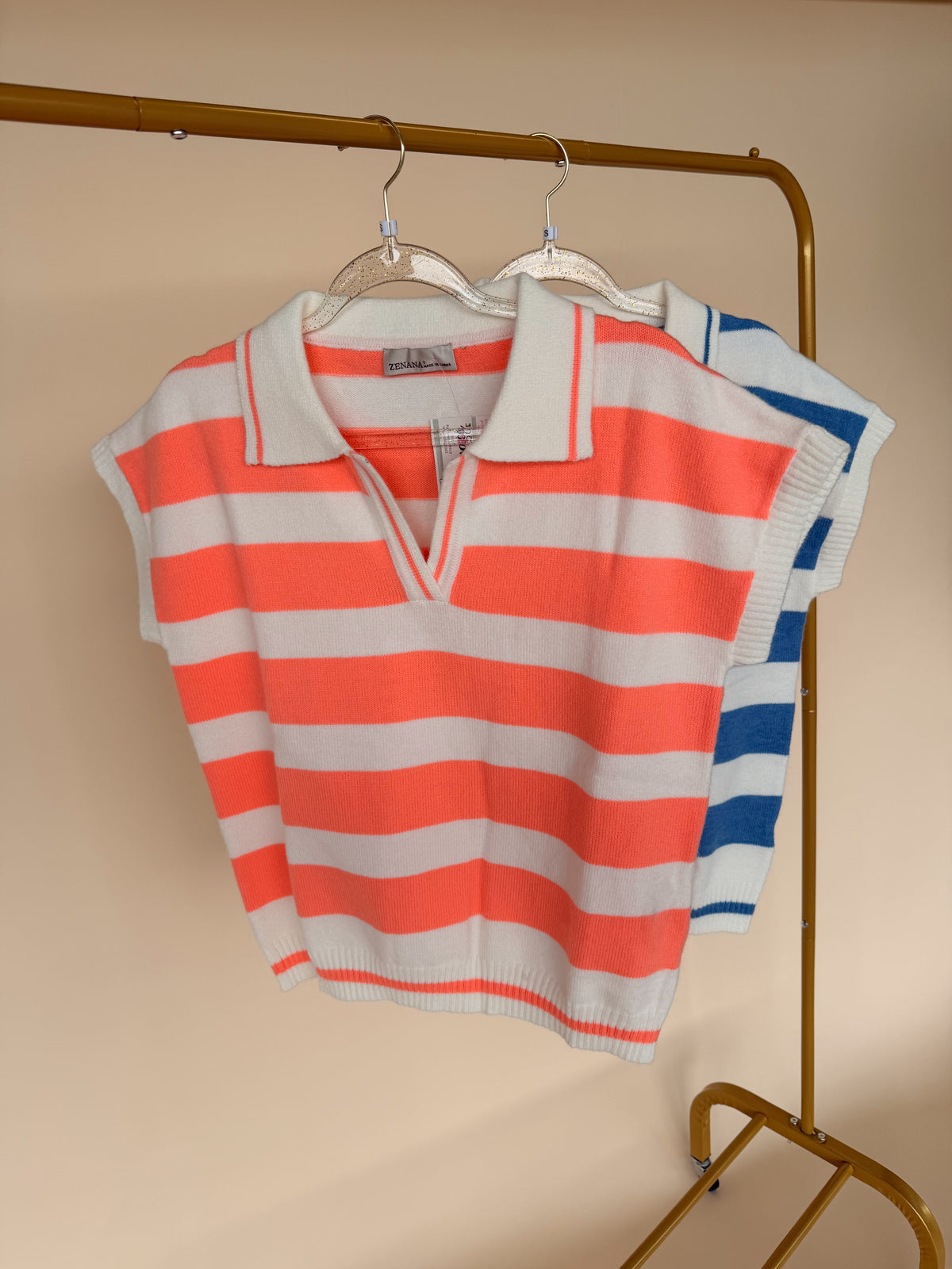 Collared Stripe Sweater - 2 Colors
