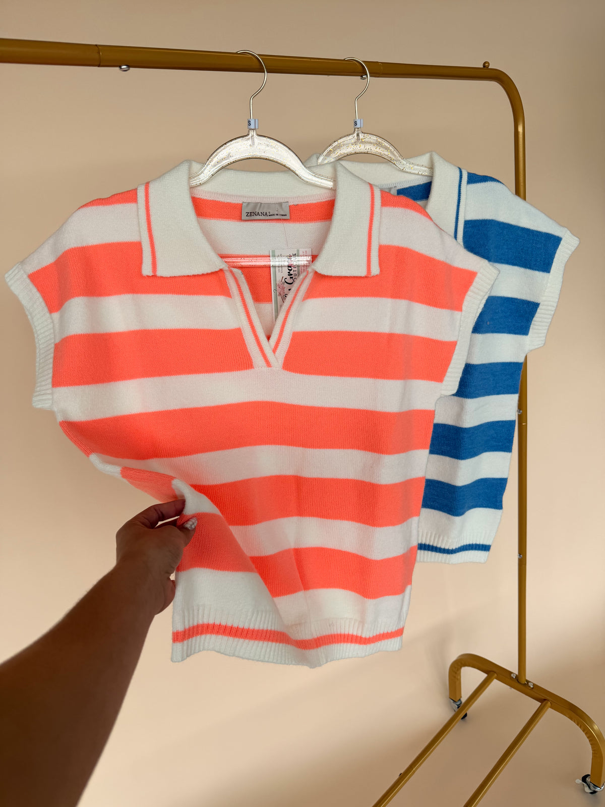Collared Stripe Sweater - 2 Colors