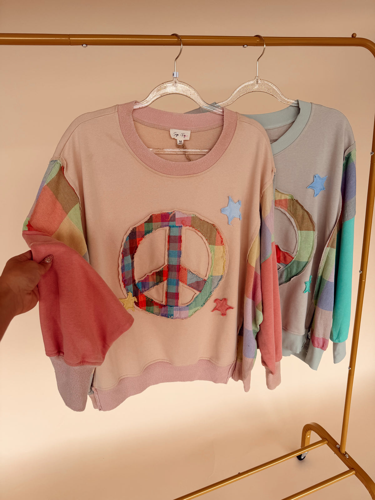 Patchwork Peace Sweatshirt - 2 Colors