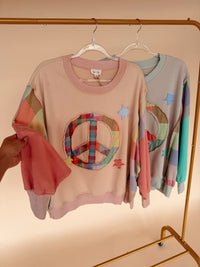Patchwork Peace Sweatshirt - 2 Colors