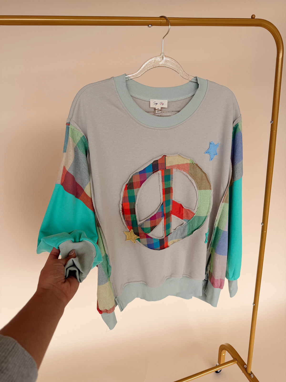 Patchwork Peace Sweatshirt - 2 Colors